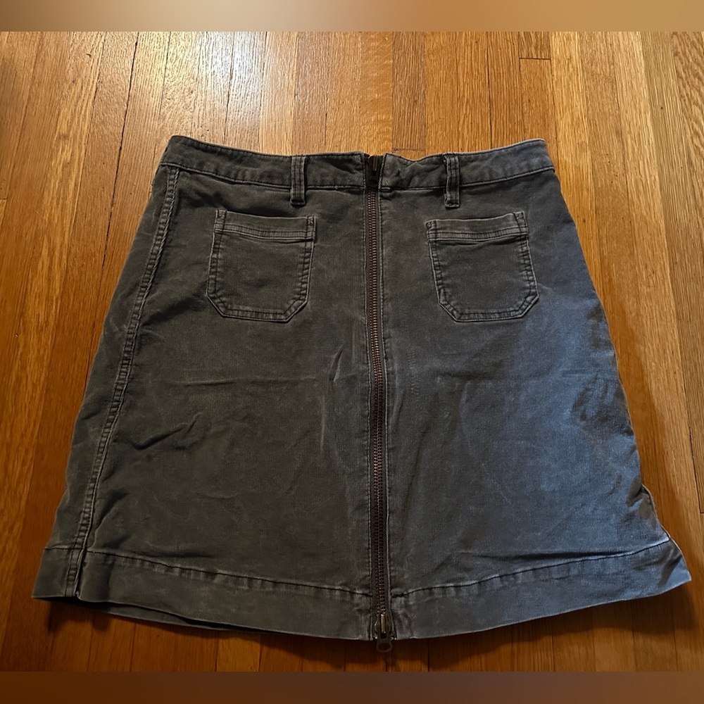 JAG Gray Corduroy Zipper Mini Skirt, Size 12
